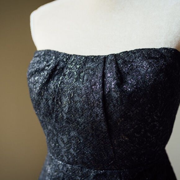 NWT J. Crew Strapless Lace Black Dress - Picture 4 of 5